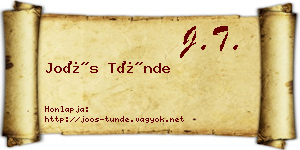 Joós Tünde névjegykártya