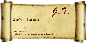 Joós Tünde névjegykártya